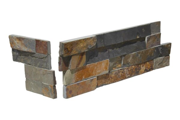 Multicolor Slate 6X18 Splitface Ledger Panel Corner